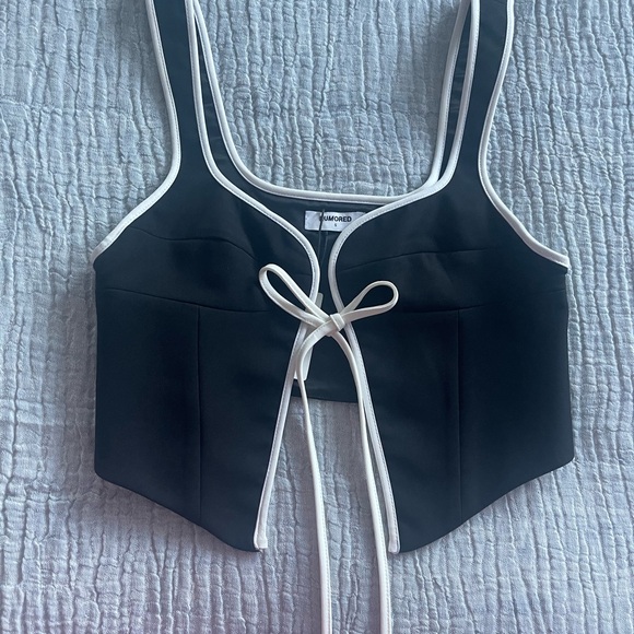 Rumored black and white tie top, size small. Brand new, tags on. - Picture 2 of 4